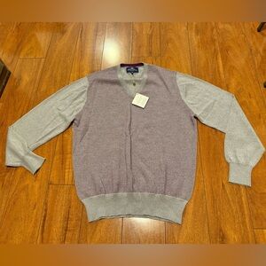 NWT PETER SCOTT Men's Gray and Purple Sweater